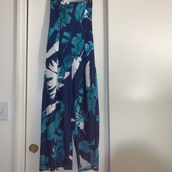 Strapless Floral Jumpsuit - Picture 1 of 5